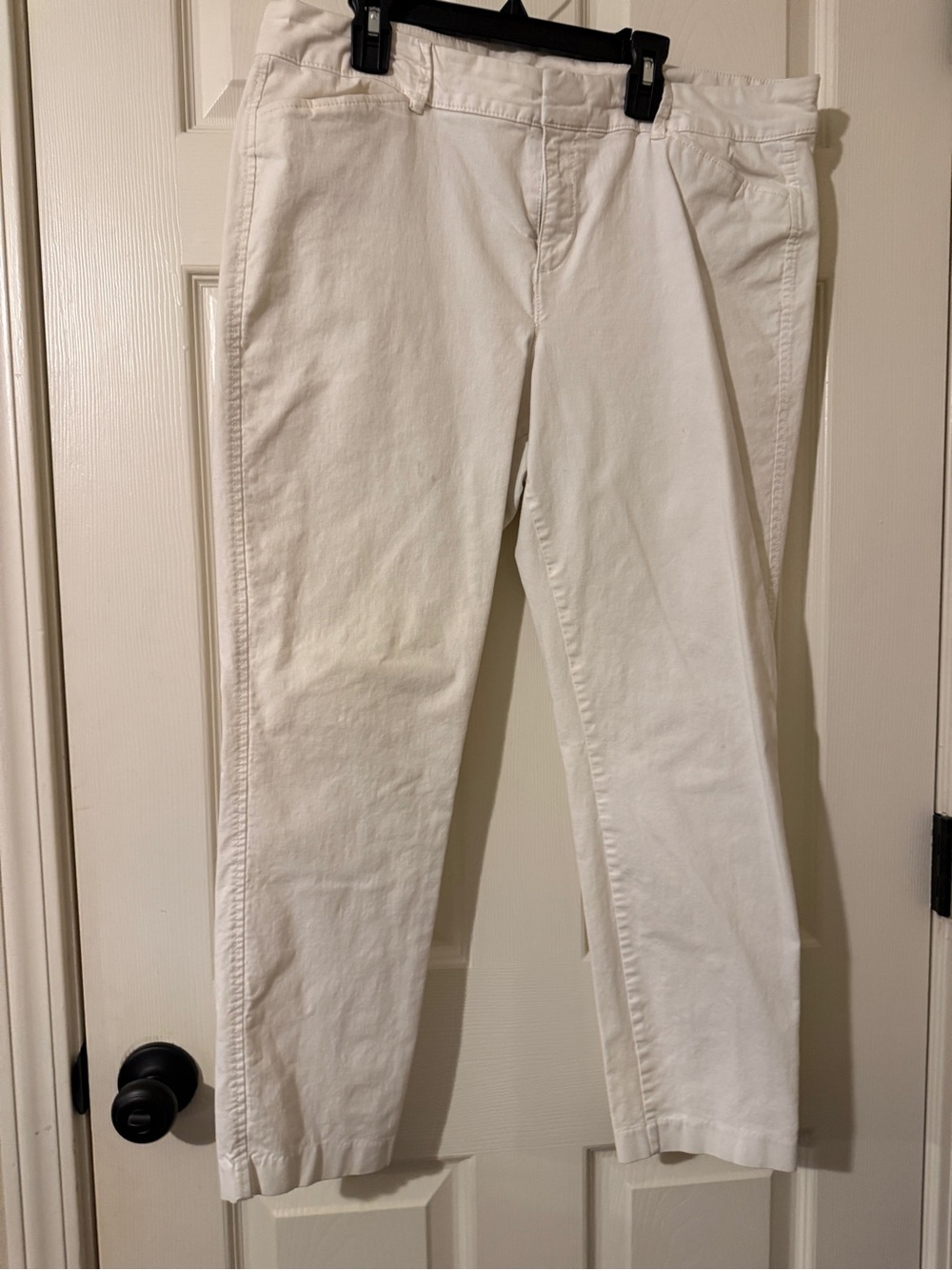 White Straight-Leg Cotton Pants